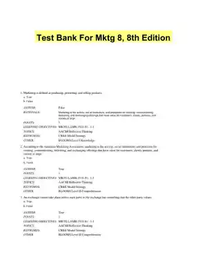Test Bank For Mktg 8, 8th Edition