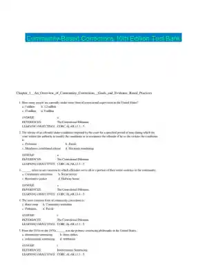Community-Based Corrections 10th Edition Test Bank