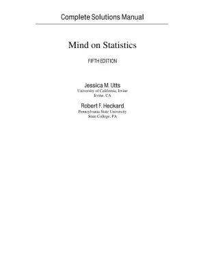 Solution Manual For Mind On Statistics, 5th Edition