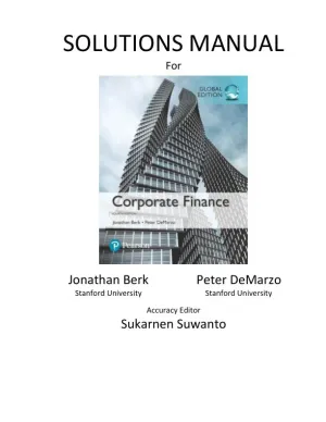Corporate Finance, Global Second Edition Solution Manual