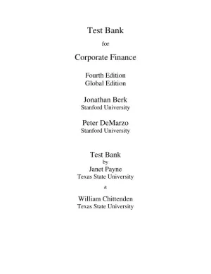 Corporate Finance, Global Second Edition Test Bank