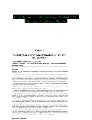 Principles of Marketing, Global 17th Edition Solution Manual