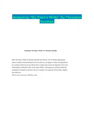 Analyzing �My Papa�s Waltz� By Theodore Roethke