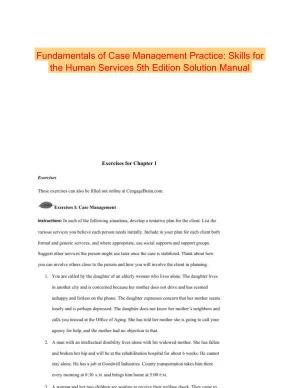 Fundamentals of Case Management Practice: Skills for the Human Services 5th Edition Solution Manual