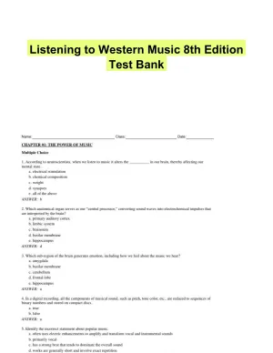 Listening to Western Music 8th Edition Test Bank