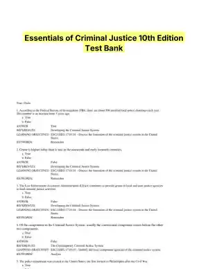 Essentials of Criminal Justice 10th Edition Test Bank