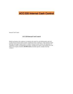 ACC/220 Internal Cash Control