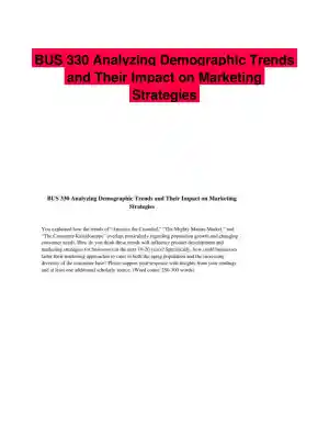 BUS 330 Analyzing Demographic Trends and Their Impact on Marketing Strategies