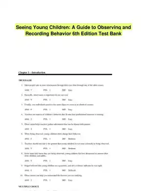Seeing Young Children: A Guide to Observing and Recording Behavior 6th Edition Test Bank