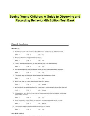 Seeing Young Children: A Guide to Observing and Recording Behavior 6th Edition Test Bank