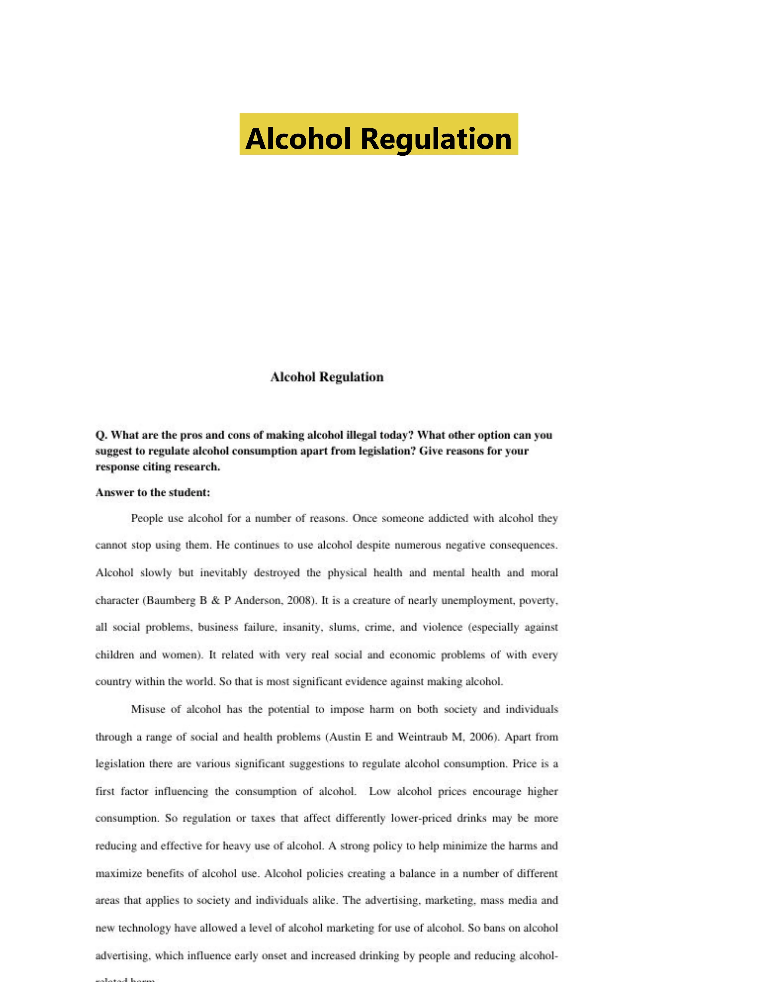 Alcohol Regulation