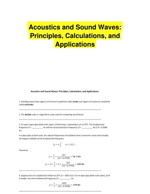 Acoustics and Sound Waves: Principles, Calculations, and Applications