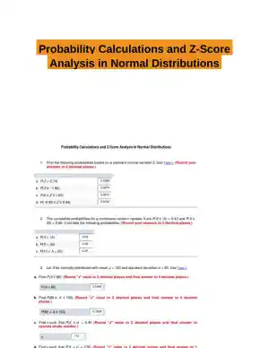 Probability Calculations and Z-Score Analysis in Normal Distributions