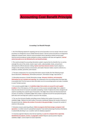 Accounting Cost Benefit Principle