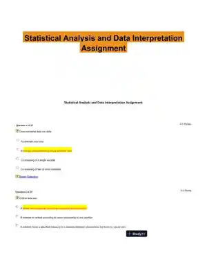 Statistical Analysis and Data Interpretation Assignment