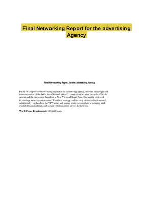 Final Networking Report for the advertising Agency
