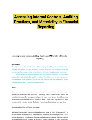 Assessing Internal Controls, Auditing Practices, and Materiality in Financial Reporting