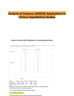 Analysis of Variance (ANOVA) Applications in Various Hypothetical Studies