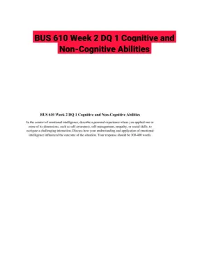 BUS 610 Week 2 DQ 1 Cognitive and Non-Cognitive Abilities