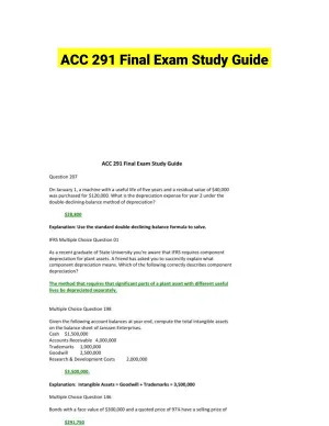 ACC 291 Final Exam Study Guide