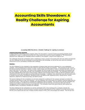 Accounting Skills Showdown: A Reality Challenge for Aspiring Accountants