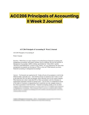 ACC206 Principals of Accounting II Week 2 Journal