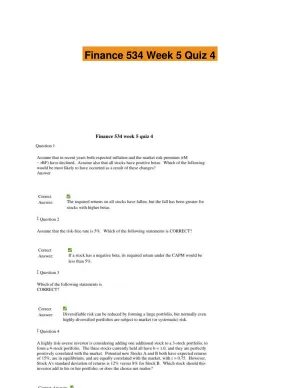 Finance 534 Week 5 Quiz 4