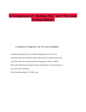 A Comparison of �Oedipus Rex� and �The Cask of Amontillado�