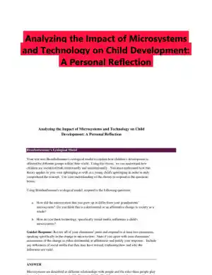 Analyzing the Impact of Microsystems and Technology on Child Development: A Personal Reflection