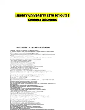 Liberty University CSTU 101 Quiz 3 Correct Answers
