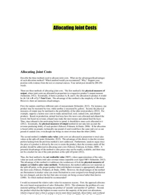 Allocating Joint Costs