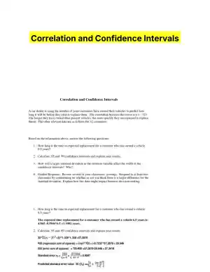 Correlation and Confidence Intervals