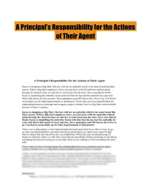A Principal�s Responsibility for the Actions of Their Agent
