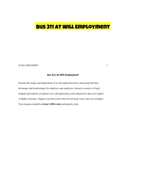 Bus 311 At Will Employment