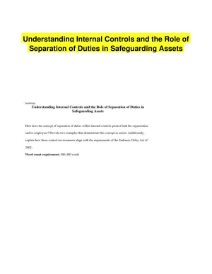 Understanding Internal Controls and the Role of Separation of Duties in Safeguarding Assets