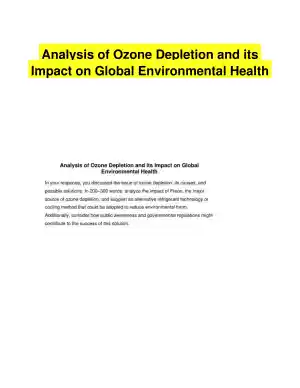 Analysis of Ozone Depletion and its Impact on Global Environmental Health