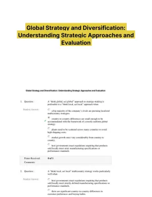 Global Strategy and Diversification: Understanding Strategic Approaches and Evaluation