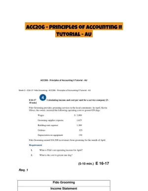 ACC206 - Principles of Accounting II Tutorial - AU