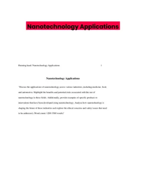 Nanotechnology Applications