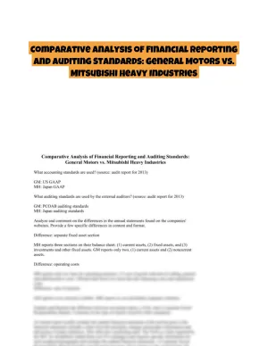 Comparative Analysis of Financial Reporting and Auditing Standards: General Motors vs. Mitsubishi Heavy Industries