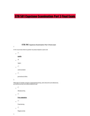 STR 581 Capstone Examination Part 3 Final Exam