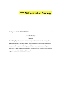 STR 581 Innovation Strategy