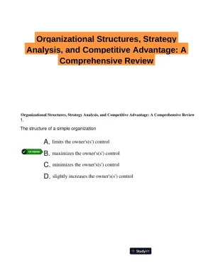 Organizational Structures, Strategy Analysis, and Competitive Advantage: A Comprehensive Review
