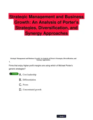 Strategic Management and Business Growth: An Analysis of Porter's Strategies, Diversification, and Synergy Approaches