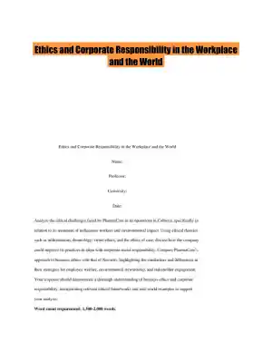 Ethics and Corporate Responsibility in the Workplace and the World