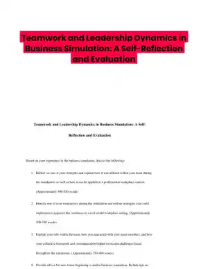 Teamwork and Leadership Dynamics in Business Simulation: A Self-Reflection and Evaluation
