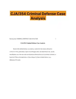 CJA/354 Criminal Defense Case Analysis