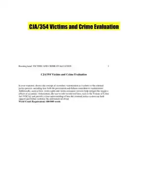 CJA/354 Victims and Crime Evaluation