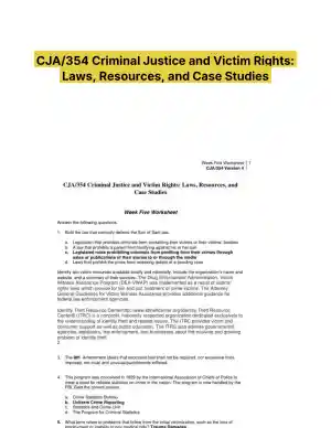 CJA/354 Criminal Justice and Victim Rights: Laws, Resources, and Case Studies