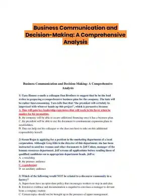Business Communication and Decision-Making: A Comprehensive Analysis